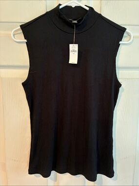 Banana Republic Size XXS Sleeveless Black Mock Neck Top - NWT